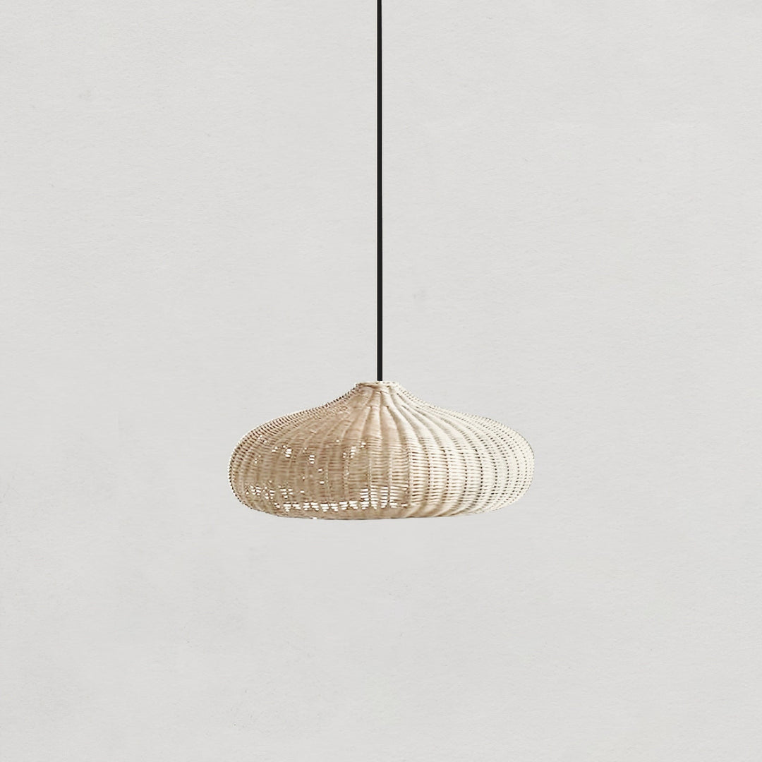 Lampe à suspension vintage en rotin