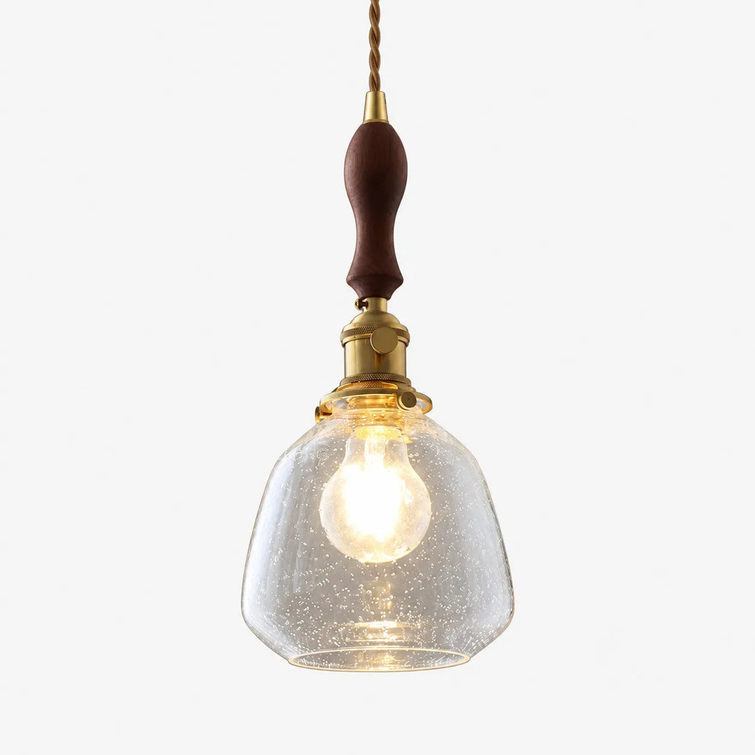 Bubble Glass Brass Pendant Light