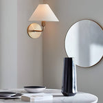 Load image into Gallery viewer, Gilda Fabric Drum Shade Wall Sconce - Modern Brass Accent Light for Bedroom and Hallway