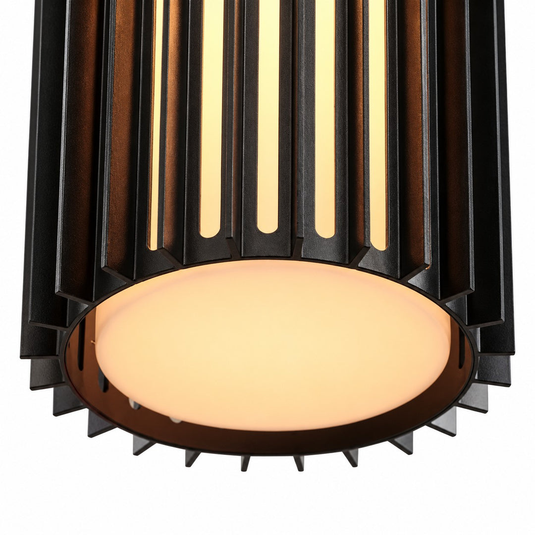 Fluted Shade Square Plate Aluminium Outdoor Sconce