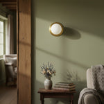 Charger l&#39;image dans la visionneuse de galerie, Glorica Glass Solid Brass Vanity Sconce - Compact Flush Mount Globe Light
