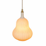 Load image into Gallery viewer, Ceramic white pendant lamp with brass-tone fitting
