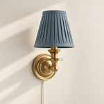 Bild in Gallery-Viewer laden, Rowan No-Wire Pleated Drum Shade Wall Sconce – Plug-In Fabric Wall Light