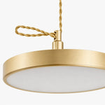 Load image into Gallery viewer, Gold lamp body and suspension cord detail