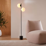 Load image into Gallery viewer, Alessora Minimalist Sphere Stem Tall Standing Lamp for Reading or Lounge Spaces
