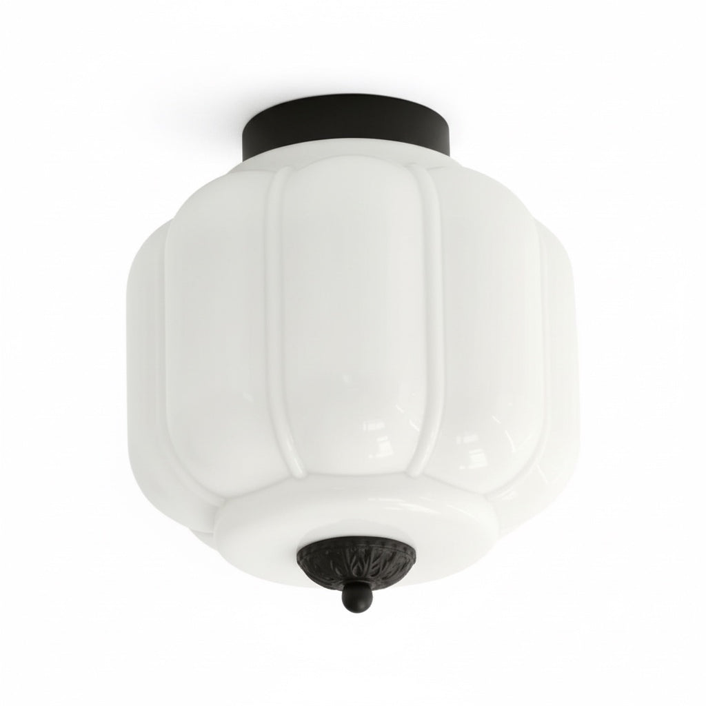 Eloise Flush Mount Milk Glass Ceiling Light – Modern Accent Lighting with Artistic Glass Shade