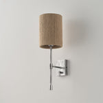 Charger l'image dans la visionneuse de galerie, Applique murale Atticus avec abat-jour en tissu - Lampe murale moderne en laiton pour chambre et couloir