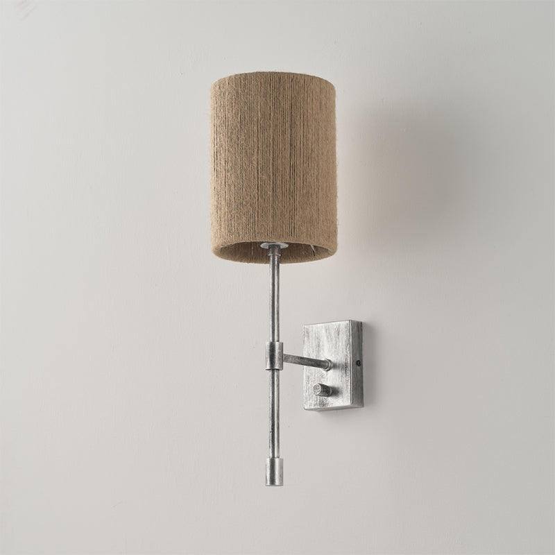 Applique murale Atticus avec abat-jour en tissu - Lampe murale moderne en laiton pour chambre et couloir