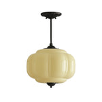 Cargar imagen en el visor de la Galería, Lámpara colgante Eloise de vidrio lechoso festoneado de inspiración vintage: lámpara de acento moderna para cocina y dormitorio.
