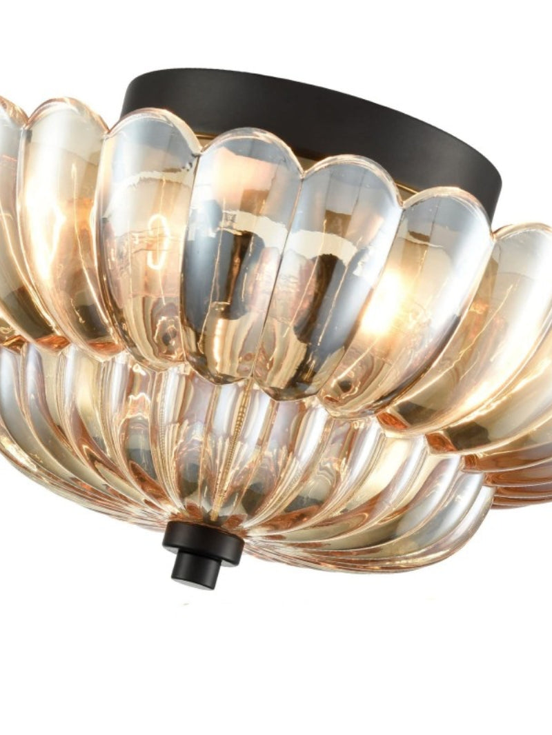 Vintage Glass Double Layer Floral Ceiling Lamp