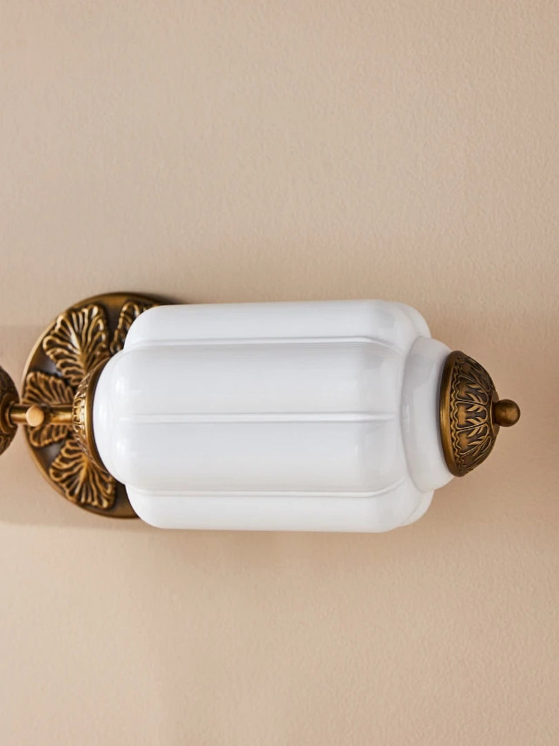 American Vintage Glass Lantern Shaped Horizontal Eloise Wall Sconce