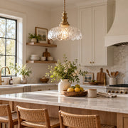 Scalloped Clear Glass Pendant Light