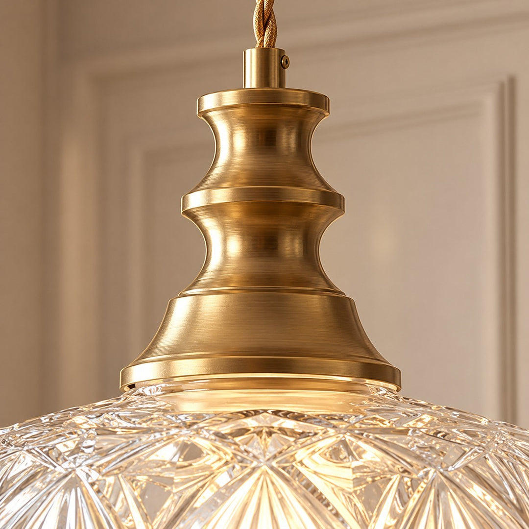 Scalloped Clear Glass Pendant Light