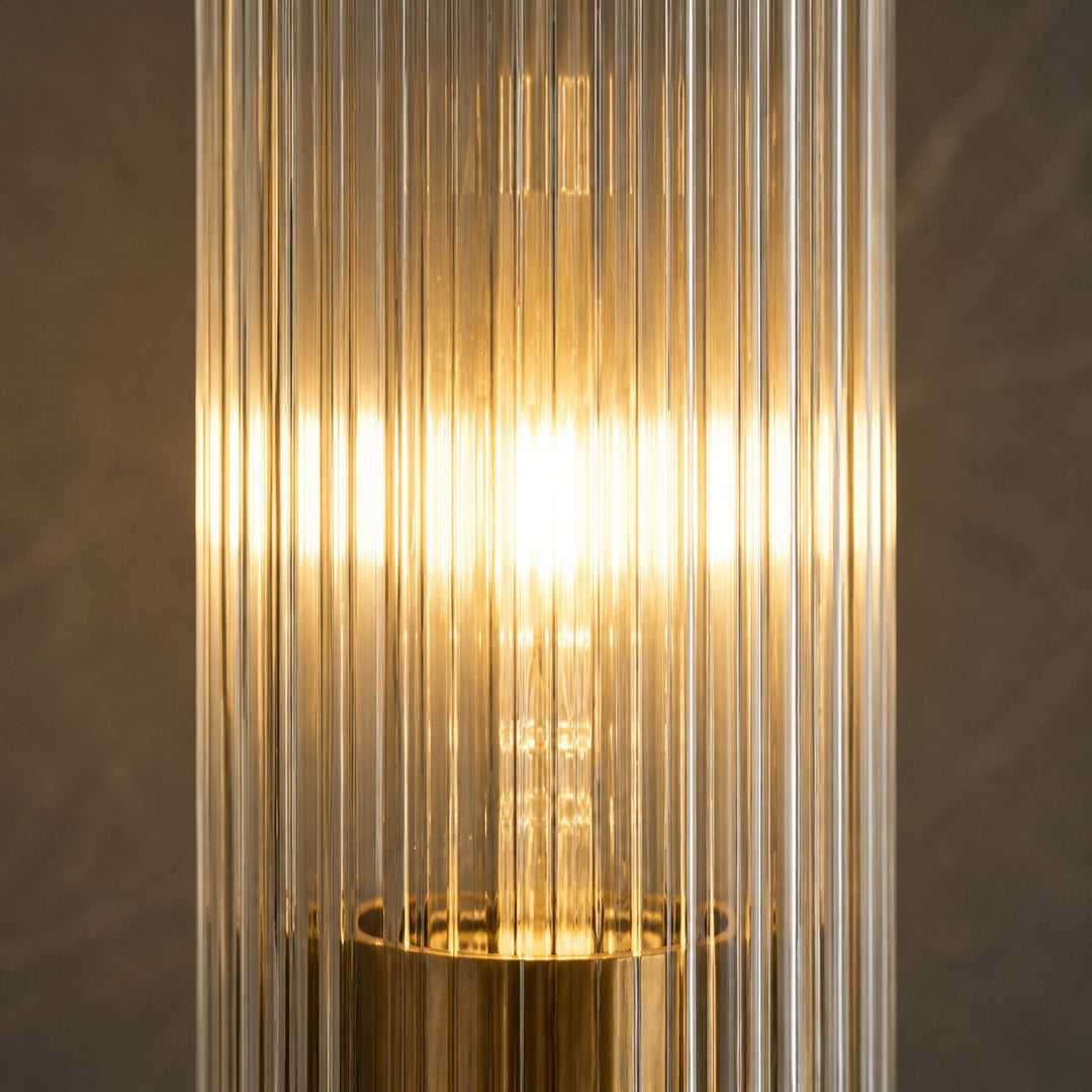 Bravira Glass Tube Wandlampe - Klassische gerippte Messingrohrbeleuchtung