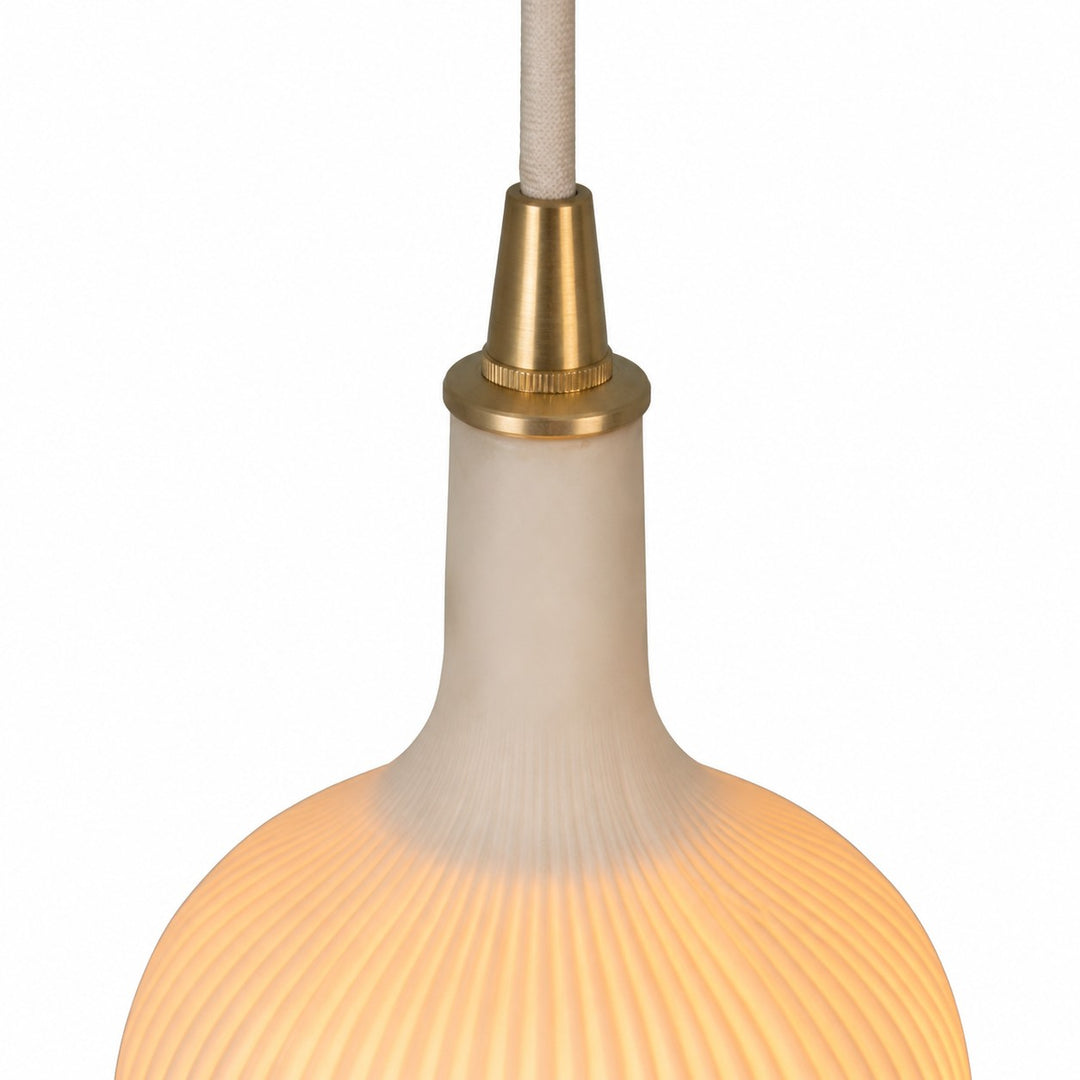 Brass-tone fitting and ceramic neck detail