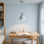 Bild in Gallery-Viewer laden, Sea salt blue ceramic pendant lamp above a study desk