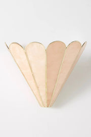 Lumica Retro Faceted Sconce - Brass Capiz Shell Wall Light for Bedroom