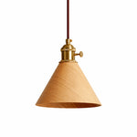 Bild in Gallery-Viewer laden, Turned Wood Conical Plug-In Pendant