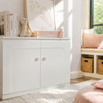 Load image into Gallery viewer, Blush pink cabinet knobs in a bright bedroom