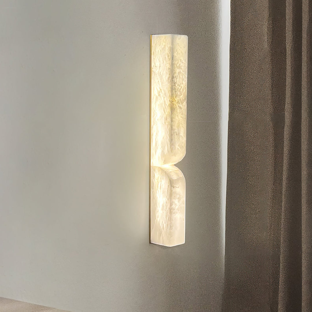 Lámpara de Pared Rectangular Moderna de Alabastro – Aplique Minimalista para Dormitorio, Pasillo y Sala