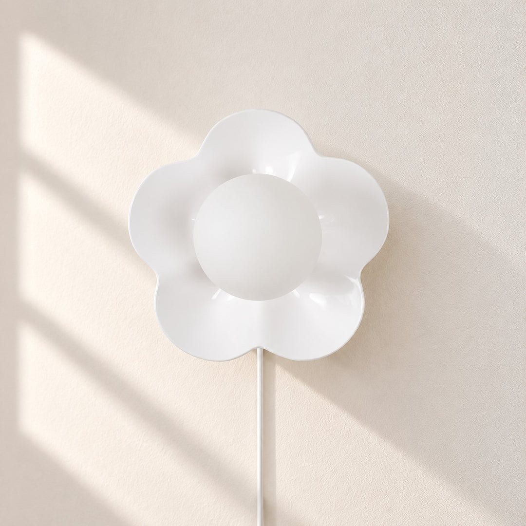 Flower-Shaped Resin Plug-In Wall Lamp
