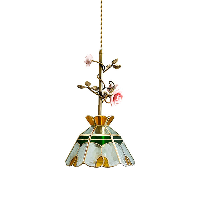 Lámpara colgante de cristal rosa Lalique