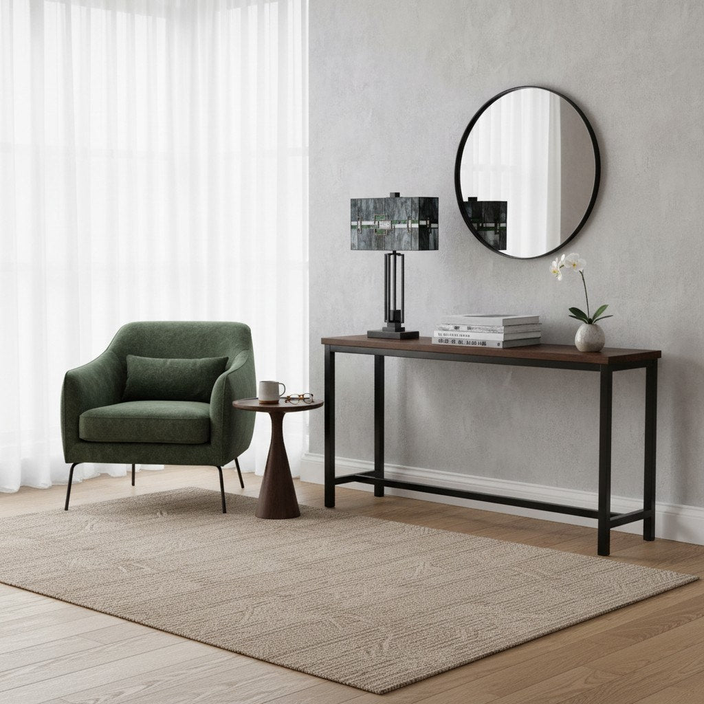 Culletto Rectangular Stained Glass Mosaic – Artisan Style Table Lamp for Bedroom and Hallway Accent Lighting