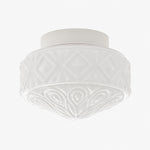 Cargar imagen en el visor de la Galería, Milky white glass flush mount ceiling light