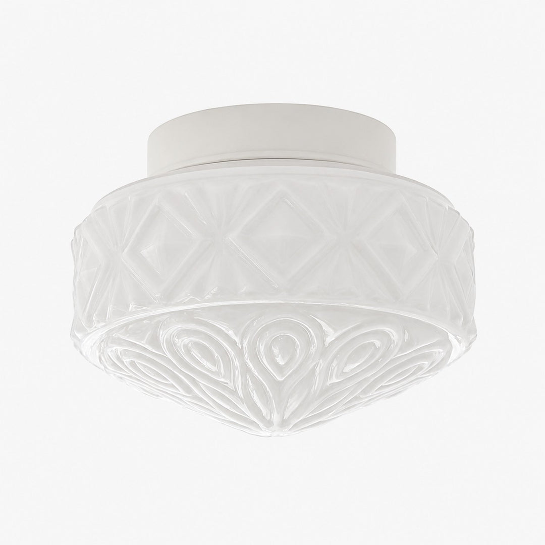 Milky white glass flush mount ceiling light