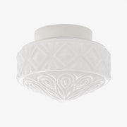 Milky white glass flush mount ceiling light