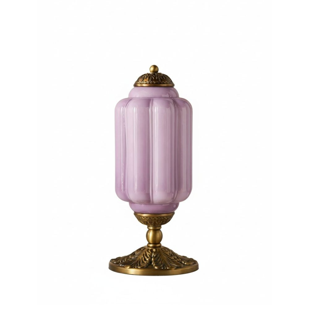 Eloise Muschelschalen-Glasschirm Vintage-inspirierte Tischlampe für Schlafzimmer und Wohnzimmer Akzentbeleuchtung