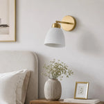 Load image into Gallery viewer, Ceramic wall light above a styled bedroom console