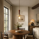 Load image into Gallery viewer, Vintage leather pendant light