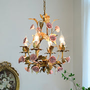 Candelabro de Cerámica en Forma de Rosa