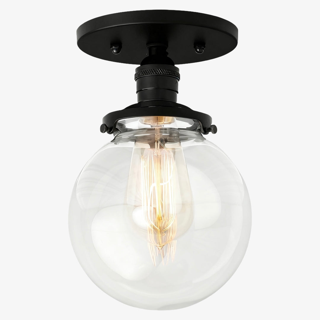 Glorica Glass Retro Globe Ceiling Light - Vintage Industrial Home Lighting