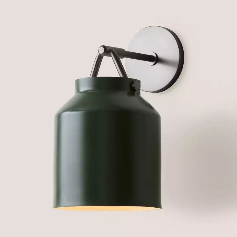 Hanton Minimalistische Wandleuchte – Vintage Milchglas-Wandleuchte mit Metallakzent