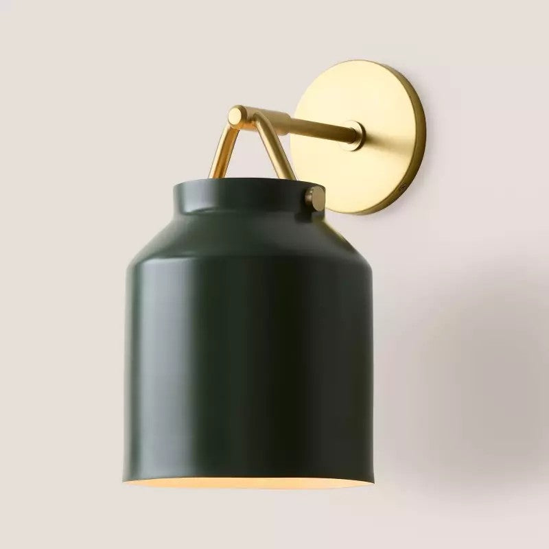 Applique murale minimaliste Hanton – Applique en verre lait vintage avec accent en métal