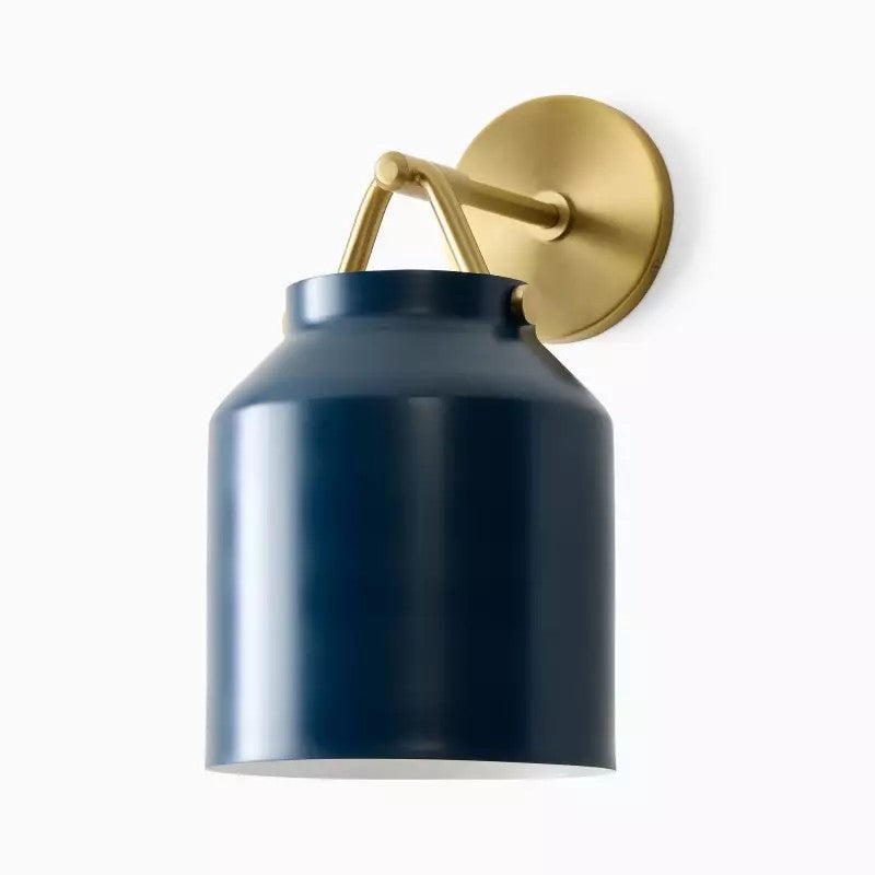 Hanton Minimalistische Wandleuchte – Vintage Milchglas-Wandleuchte mit Metallakzent