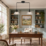Cargar imagen en el visor de la Galería, Vintage Fluted Glass Pendant Light for Kitchen &amp; Dining