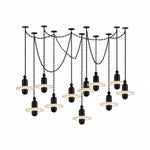 Bild in Gallery-Viewer laden, Black Metal Alabaster Chain-Hung Chandelier