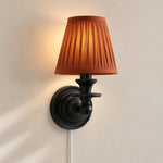 Bild in Gallery-Viewer laden, Rowan No-Wire Pleated Drum Shade Wall Sconce – Plug-In Fabric Wall Light