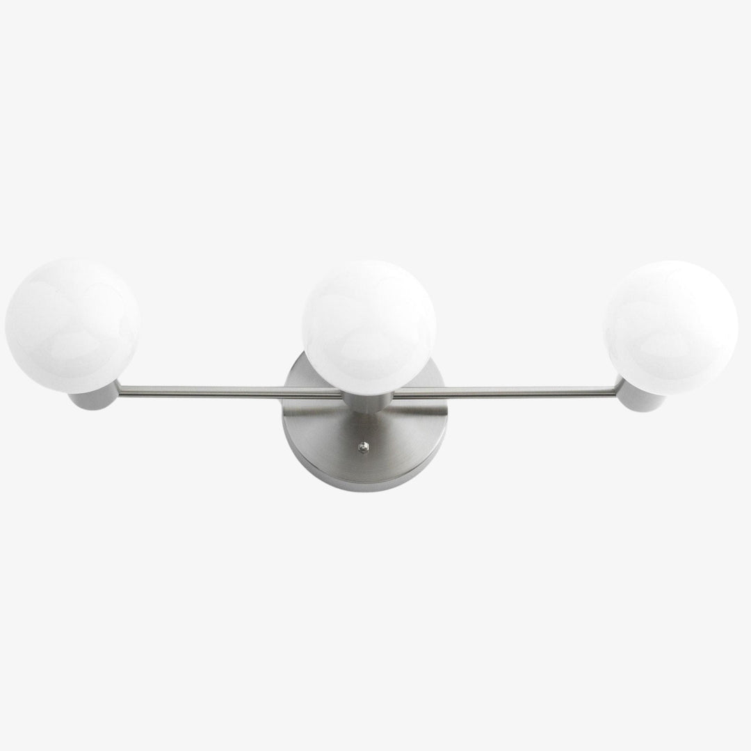 Glorica Glass Mid Century Modern Vanity Light - 3 Light Wall Fixture