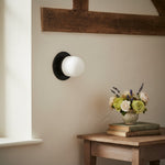 Cargar imagen en el visor de la Galería, Opalume Glass Flush Mount Ceiling and Wall Light - Art Deco Small Globe Fixture
