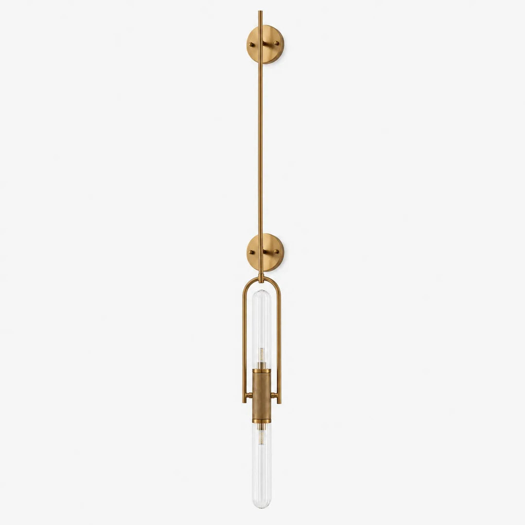 Vintage Glass Double Wall Lamp with Long Rod