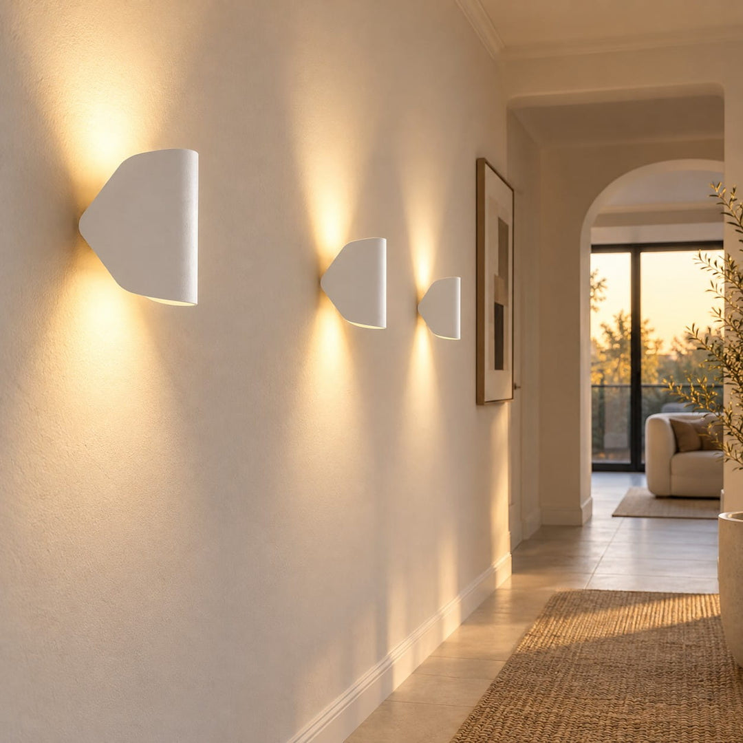Textured Rim Pointed Shade Aluminium Wall Light