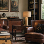 Charger l'image dans la visionneuse de galerie, Woven jute table lamp in a warm reading room