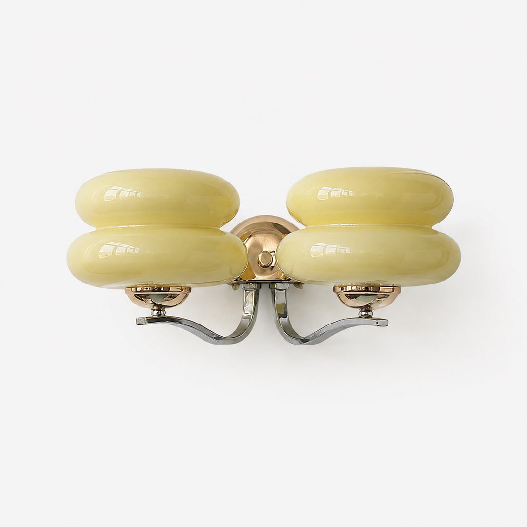 Double Layer Milk Glass Wall Sconce