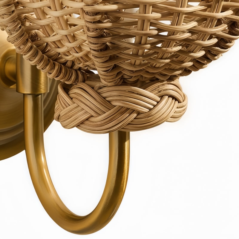 Retro Rattan Petal Wall Lamp