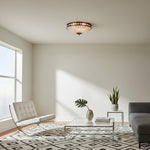 Load image into Gallery viewer, Tiffstar Elegant Art Glass Flush Ceiling Light with Vintage inspired Glass Diffuser – Classic Ceiling Fixture for Home Interiors