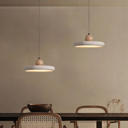 Travertine Wood Plug-In Pendant Light